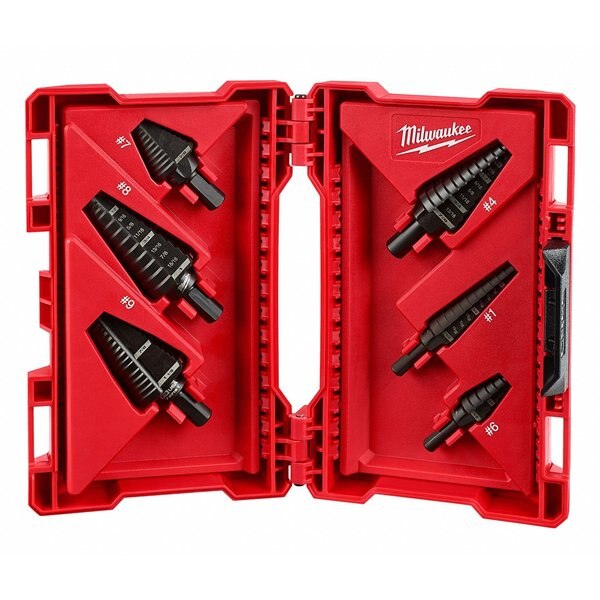 Step Drill Bit Set,  High Speed Steel,  Black Oxide,  6-Piece