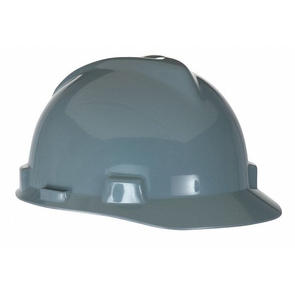 Front Brim Hard Hat,  V-Gard,  Slotted Cap,  Type 1,  Class E,  Fas-Trac Ratchet Suspension,  Gray