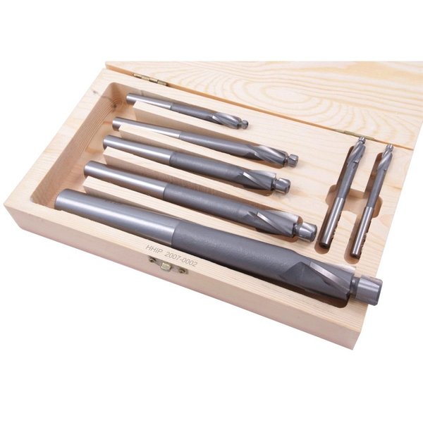 7 Piece High Speed Steel 3 Flute Solid  Pilot Counterbore Set