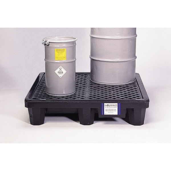 Spill Pallet, 4-drum W. Drain, 66gal Cap