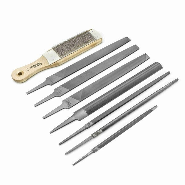 Machinist File Set with Cleaner,  8 piece