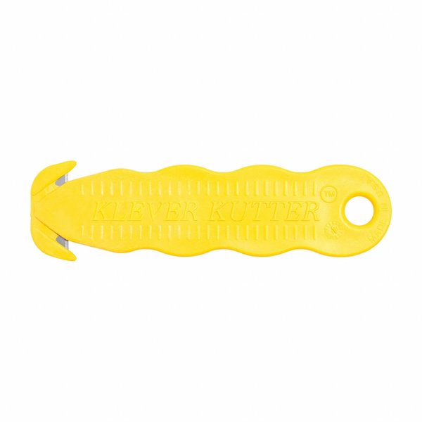 Safety Cutter,  Fixed Blade,  Safety Recessed,  Textured,  For Banding and Boxes,  Yellow,  100 Pack