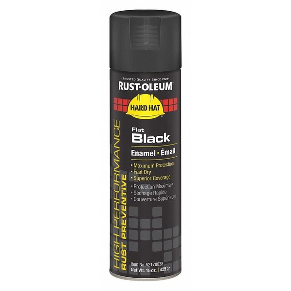 Rust Preventative Spray Paint,  Black,  Flat,  15 oz