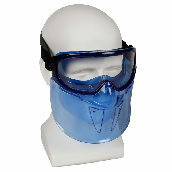 Goggles with Face Shield,  V90,  Anti-Fog Coating,  Clear Lenses,  Blue Frame,  Blue Shield,  Unisex