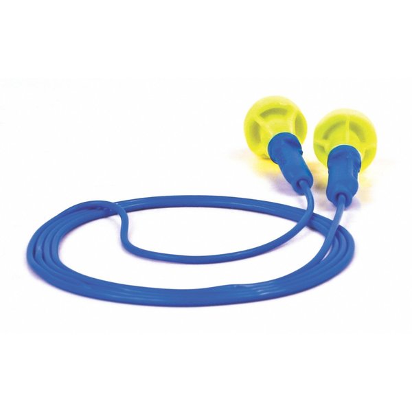 E-A-R Push-Ins Disposable Corded Ear Plugs,  Pod Shape,  28 dB,  Blue/Yellow,  100 Pairs