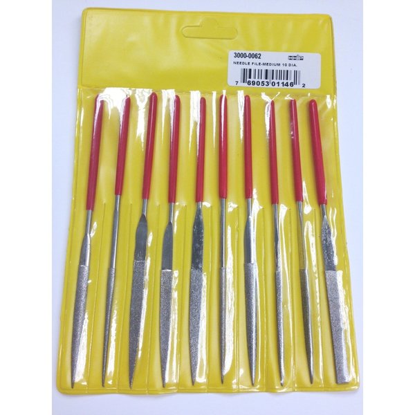 10 Piece Medium Coarse Diamond Needle File Set