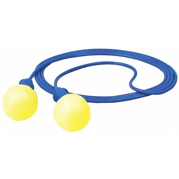 E-A-R Push-Ins Reusable Corded Ear Plugs,  Pod Shape,  NRR 28 dB,  Blue/Yellow,  200 Pairs