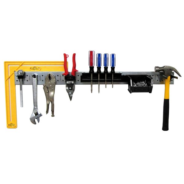 Industrial Pegboard Tool Strip Rail Kit with Hooks