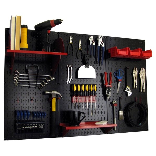 Standard Industrial Pegboard Kit,  Black/Red