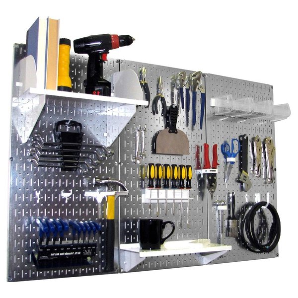 Standard Industrial Pegboard Kit,  Galv/White