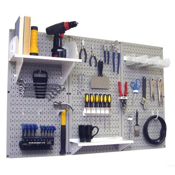 Standard Industrial Pegboard Kit,  Grey/White