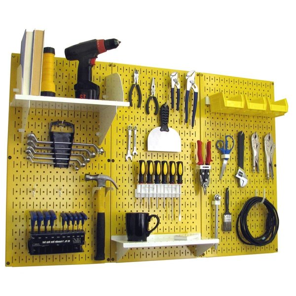 Standard Industrial Pegboard Kit,  Yellow/White