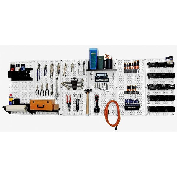 Expanded Industrial Pegboard Kit,  White/Black