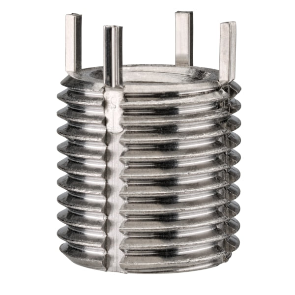 Key Locking Insert,  4 Keys,  3/8"-24 Int Thrd Sz,  9/16"-12 Ext Thrd Sz,  Stainless Steel,  5 PK