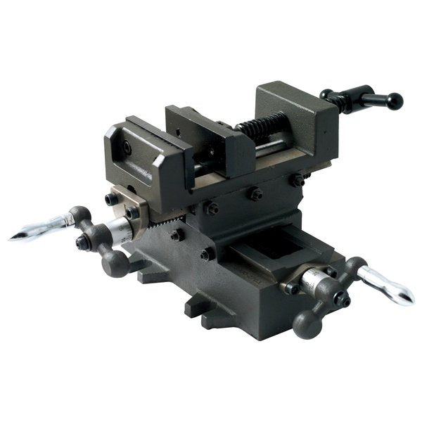 4" Heavy Duty Cross Slide Vise With Metric Dial