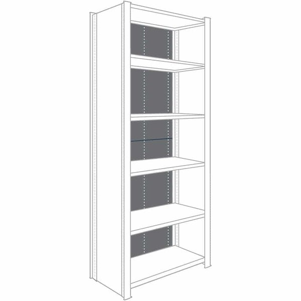 Shelving Back Panel, Steel, 36" W, 84"H, PK2