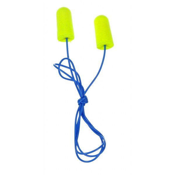 E-A-Rsoft Disposable Corded Ear Plugs,  Yellow Neons,  Bullet Shape,  NRR 33 dB,  M,  200 Pairs