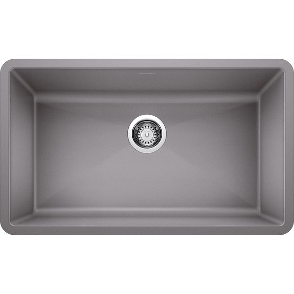 Precis Silgranit Super Single Undermount Kitchen Sink - Metallic Gray