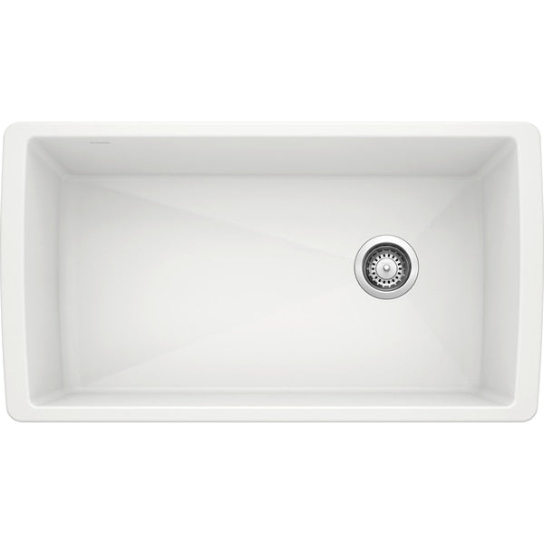 Diamond Silgranit Super Single Undermount Kitchen Sink - White
