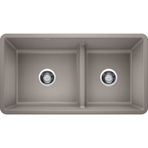 PRECIS UdrMt GraniteComp 33" 60/40 2Bowl Kitchen Sink Truffle