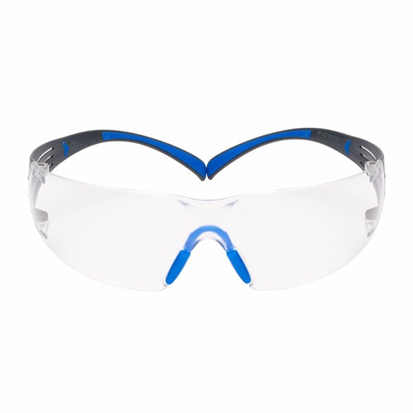 Safety Glasses,  SecureFit Series,  Scotchgard Anti-Fog,  Blue/Gray Temples,  Clear Lens
