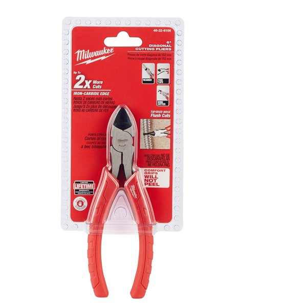 6 in Diagonal Cutting Plier Flush Cut Uninsulated