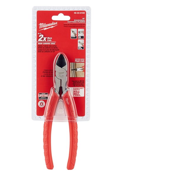 8 in Diagonal Cutting Plier Flush Cut Uninsulated