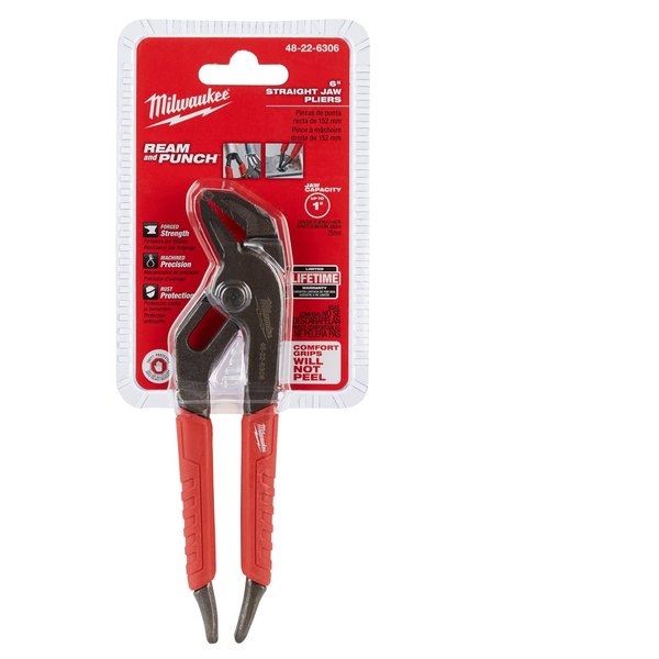 6 in Straight Jaw Tongue and Groove Plier,  Serrated