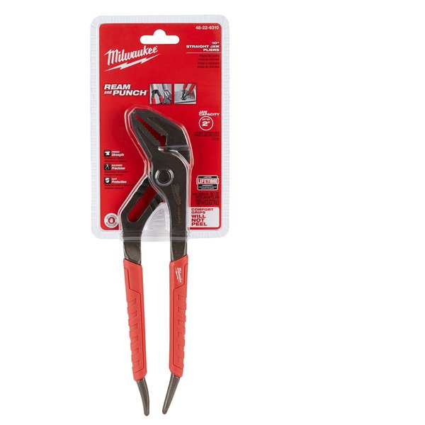 10 in Straight Jaw Tongue and Groove Plier,  Serrated