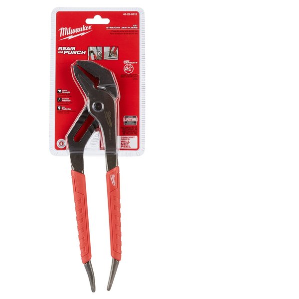 12 in Straight Jaw Tongue and Groove Plier,  Serrated