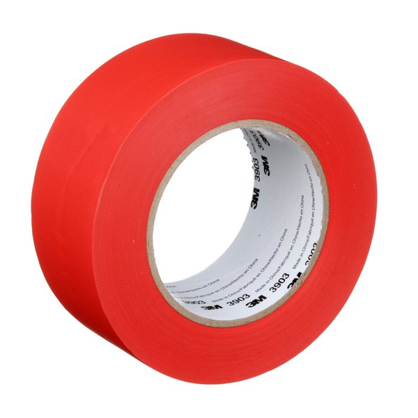 Duct Tape, 2 In x 50 yd, 6.5 mil, Red, Vinyl