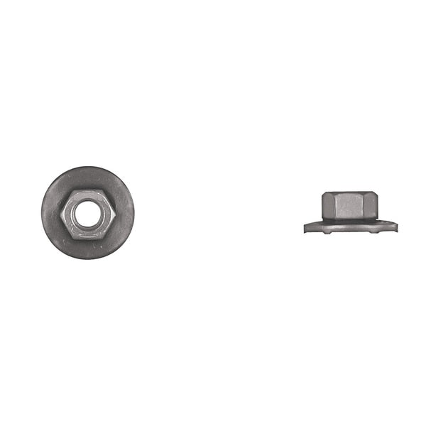 Flange Nut,  M6-1.00,  Steel,  Not Graded,  Black Phosphate,  19 mm Hex Wd,  9 mm Hex Ht,  25 PK