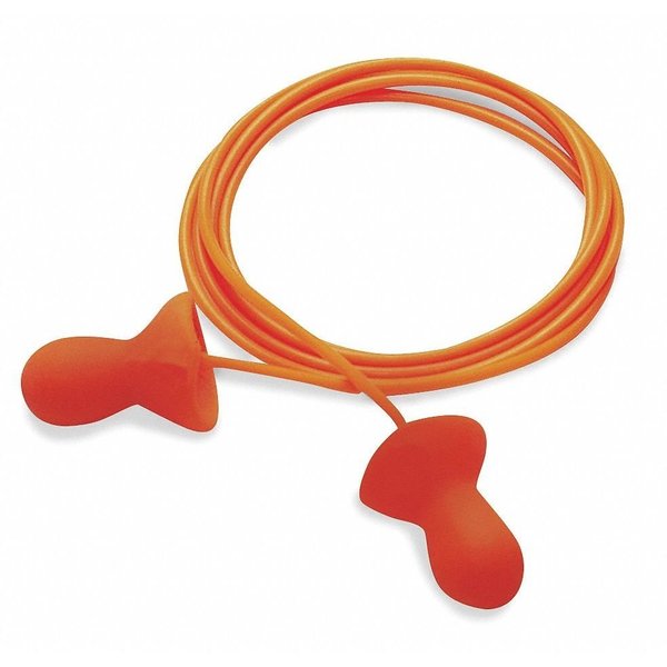 Quiet Reusable Corded Ear Plugs,  Bell Shaped,  NRR 26 dB,  M,  Orange,  100 Pairs