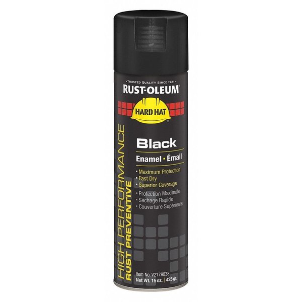 Rust Preventative Spray Paint,  Black,  High-Gloss,  15 oz
