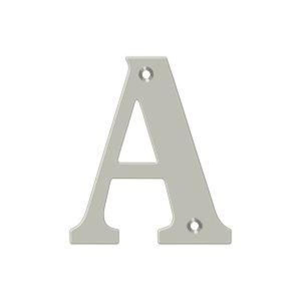 Residential Letter A Satin Nickel 4"