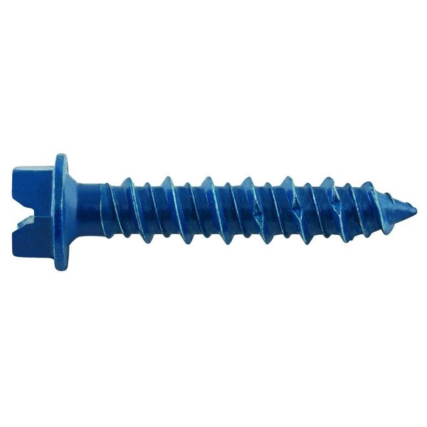 Ultracon Masonry Screw,  1/4" Dia.,  Hex,  1 1/4 in L,  Steel Zinc Stalgard,  100 PK