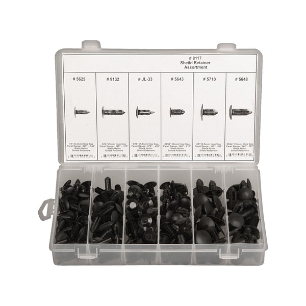 Shield Retainer Assortment, 210 Pc