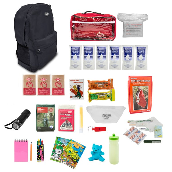 Keep-Me-Safe Children's Survival Kit,  Black Backpack