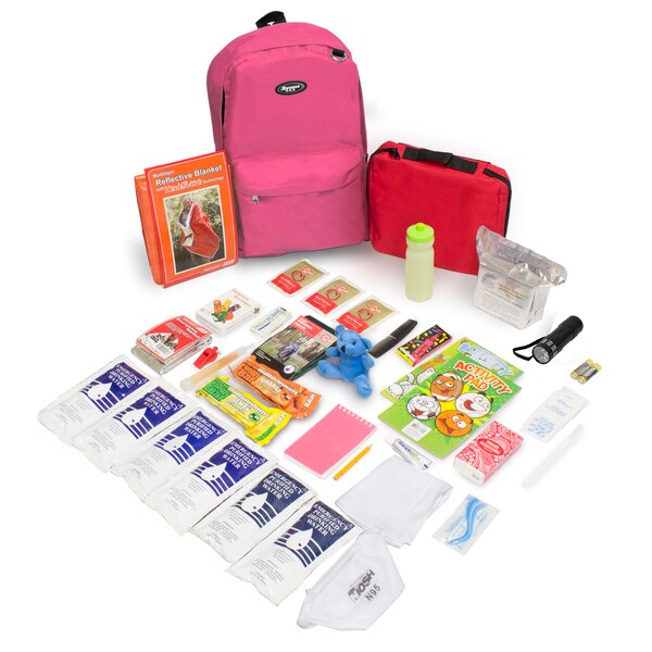 Keep-Me-Safe Children's Survival Kit,  Pink Backpack
