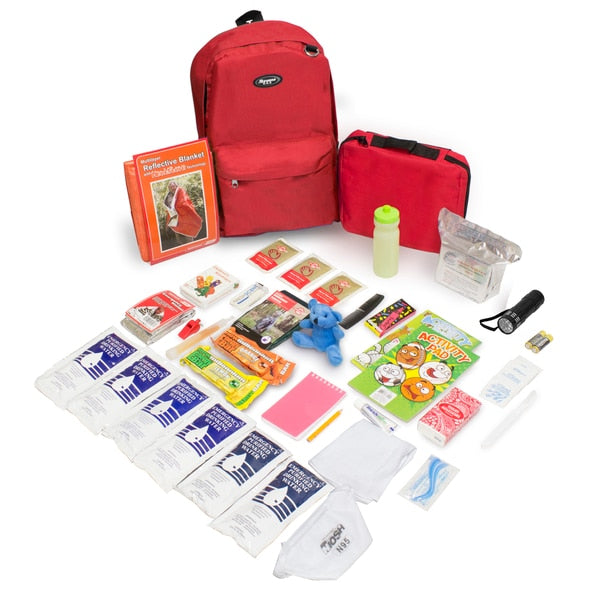 Keep-Me-Safe Children's Survival Kit,  Red Backpack
