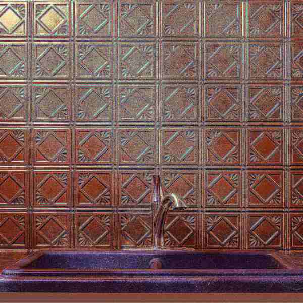 Fasade 18in x 24in Traditional 4 Antique Bronze Backsplash Panel 5pk