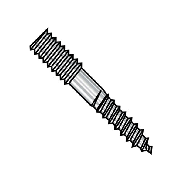 Hanger Bolt,  1/4"-20 Thread to 6 in,  18-8 Stainless Steel,  100 PK