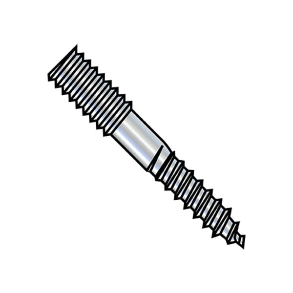 Hanger Bolt,  1/4"-20 Thread to 6 in,  Steel,  Zinc Plated Finish,  250 PK