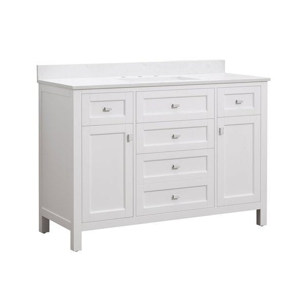 Juniper 48" Vanity White, Cultured Ma