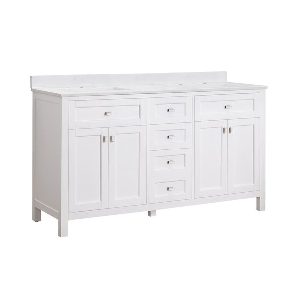 Juniper 60" White Double Vanity, Cult