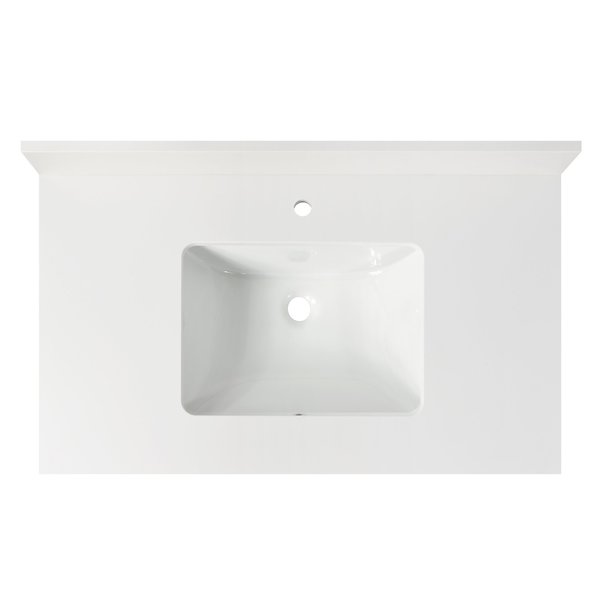 Vanity Top w/Ceramic Basin, 37 x 22 in