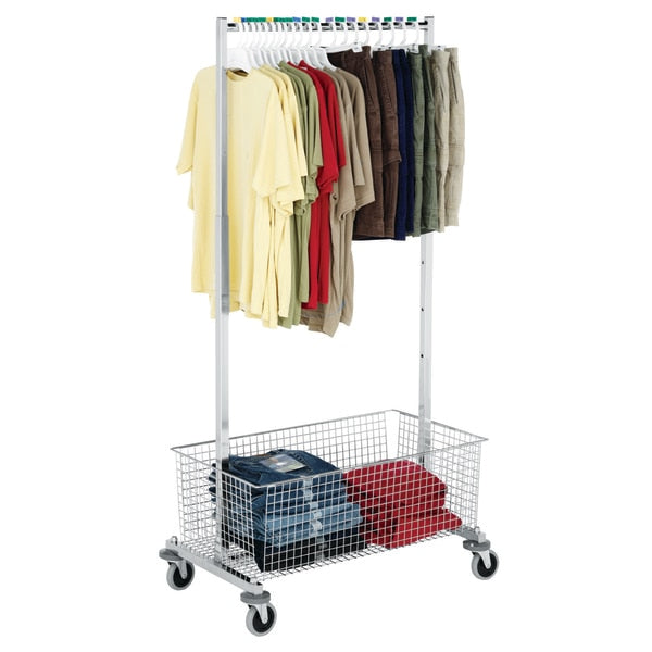 Garment/Recovery Rack w/Bumpers & Wire Basket