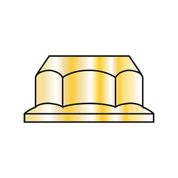 Flange Nut,  M10-1.50,  Steel,  Class 8,  Zinc Yellow,  15 mm Hex Wd,  1000 PK