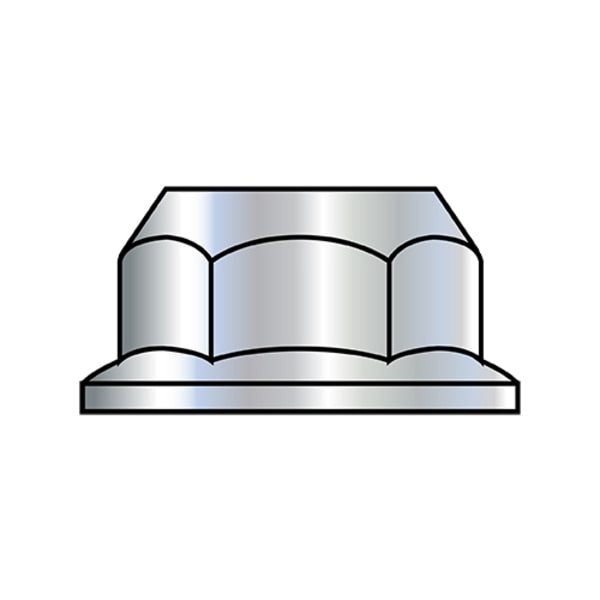 Flange Nut,  M10-1.50,  Steel,  Class 8,  Zinc Plated,  15 mm Hex Wd,  1000 PK