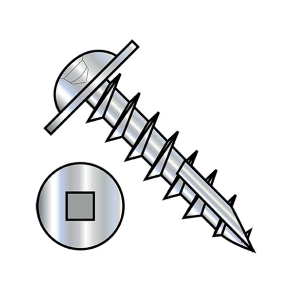 Washer Assortments, 10-9X1 SQ RD, PK4000,  Wood,  Zinc Plated Finish